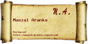 Maszal Aranka névjegykártya